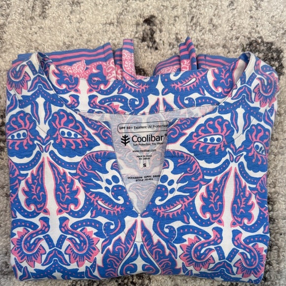 COOLIBAR Blue and Pink Patterned Dress~ NWOT - Picture 5 of 6